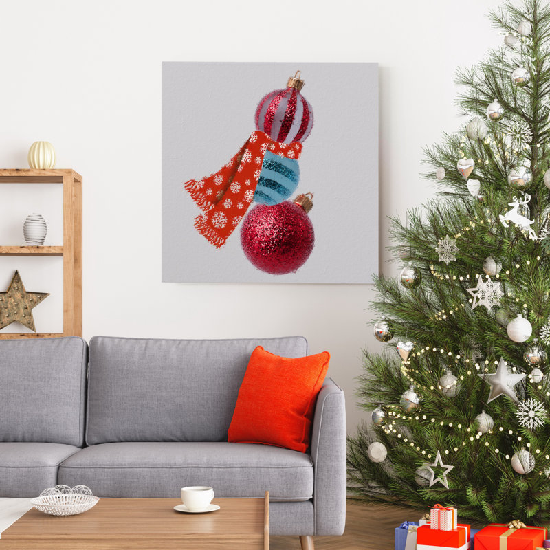 Décorations de Noël, impression d’art graphique sur toile tendue, H 24 po x l 24 po x P 1 po