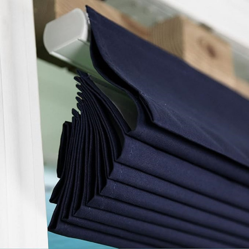 Blackout Roman Shade, Navy, 46.5"W x 48"L