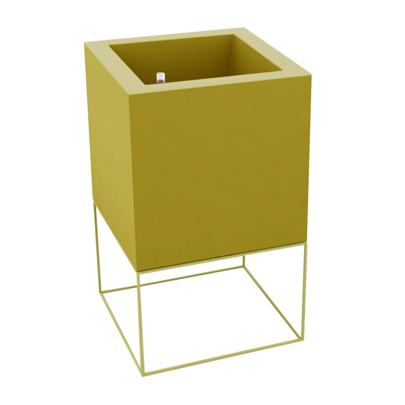 Vela Resin Pot Planter, Ecru, 27.5" H x 15.75" W x 15.75" D