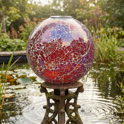 10-Inch Solar Glass Gazing Garden Globe - Pearl Pink