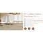 Table de salle à manger pour 4 personnes, table 55 po x 31,5 po, texture bois, chaises blanches, pieds en métal argenté, coussin respirant - patins