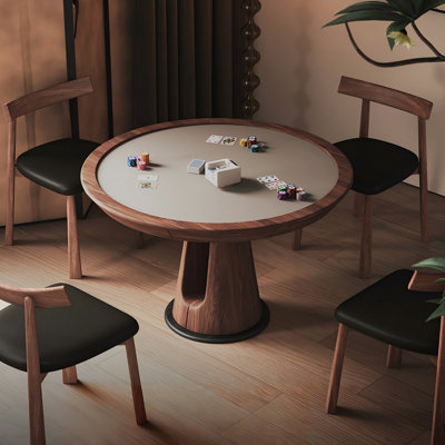 47.24"Vintage Solid Wood Brown Poker Table