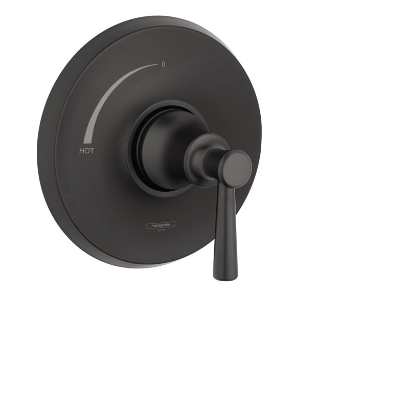 Hansgrohe Joleena Transitional 1-Handle 7-Inch Wide Pressure/ Shower Balance Valve Trim Only In Chrome, 04779000, Matte Black