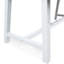 Table rustique d'extérieur en bois avec structure en métal blanc, finition sablée brun foncé, l 29,5 po x l 70,0 po x P 35,37 po, charge de 300 lb, conception à lattes, tout assemblage requis, ensemble