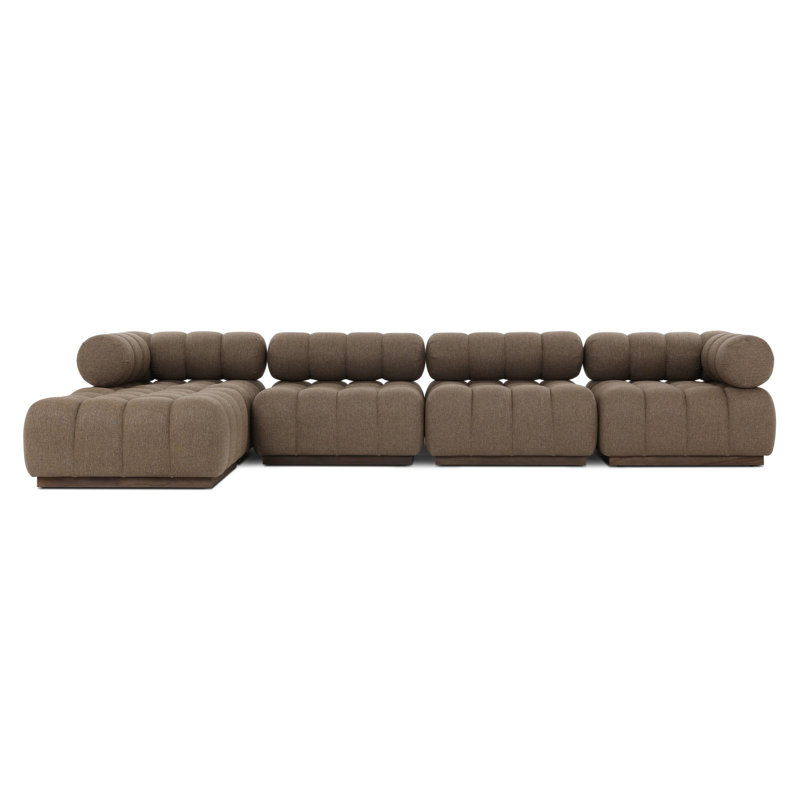 Canapé modulaire de 146 po Martinique, Structure de coussin Hayes crème / selle teint