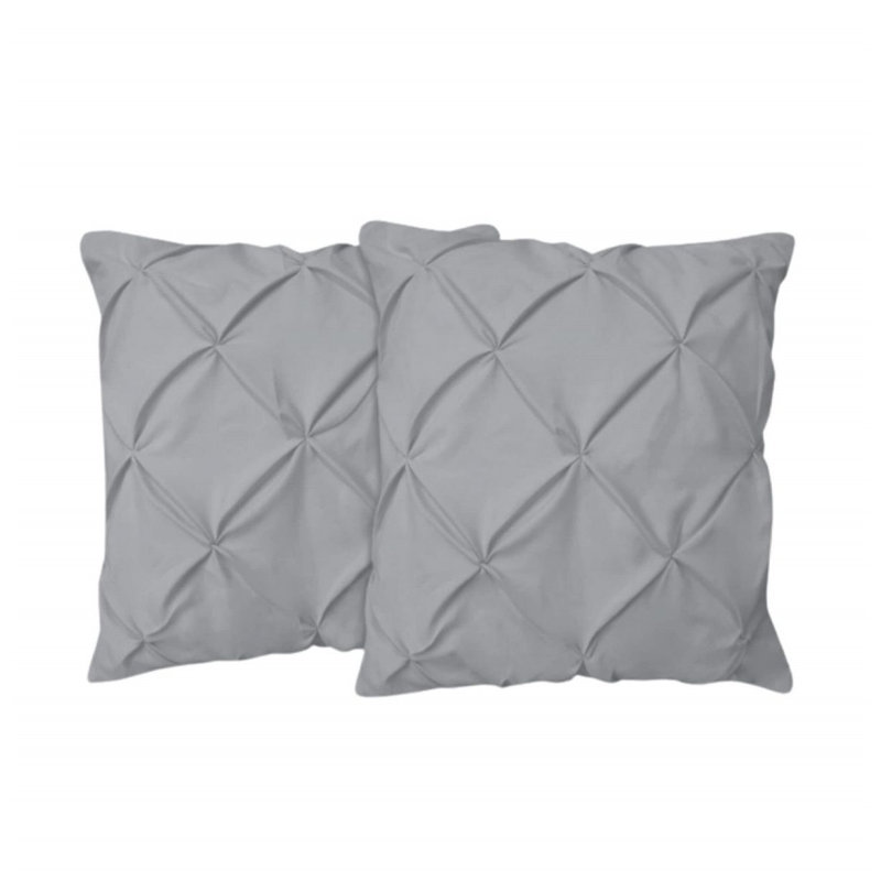 400TC Cotton Pintuck Sateen Solid Euro Sham, Light Gray, 20"H x 20"W