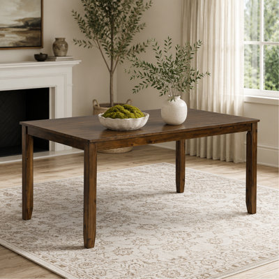 Wooden Dining Rectangular Table, Kitchen Table For Small Space, 4 Person Dining Table, WalnutOnly The Table