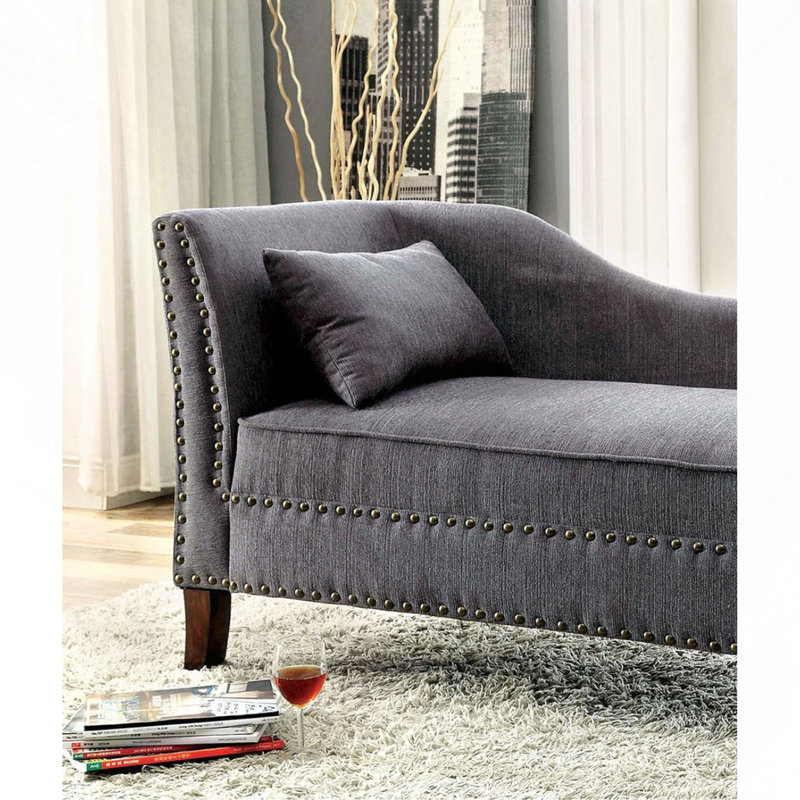 Méridienne en tissu gris, Gris