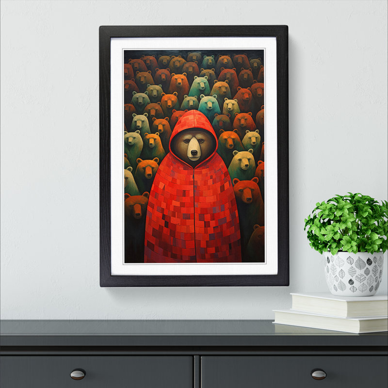 Bear Dadaism - Framed Print, Black Framed, 46cm H x 34cm W