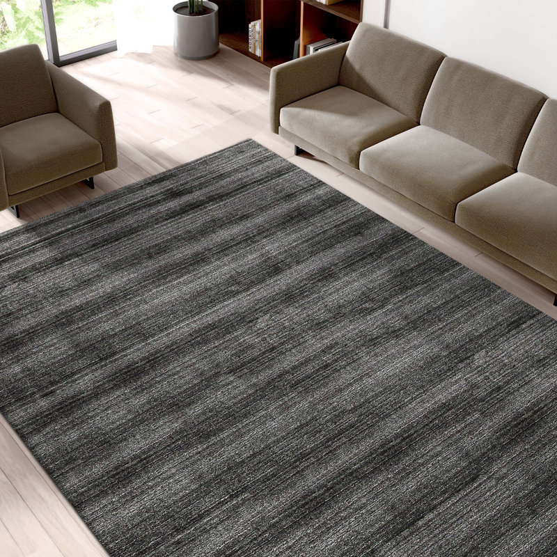 Hand Knotted Area Rug in Gray, Rectangle 12' x 15'