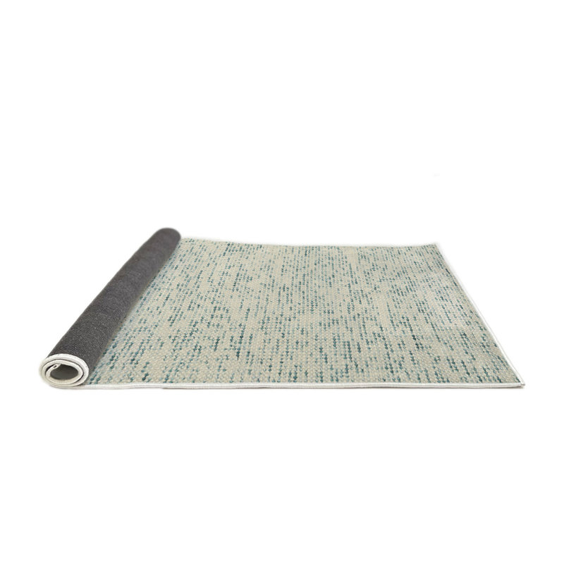 Tapis contemporain gris / vert clair, Rond 6 pi