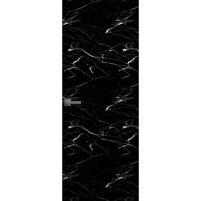 Invisible Solid Hidden Door With Handle | Planum 0010 With Black Hidden Frame Black Frame | Concealed Hinges Lock Handle | Modern Frameless Doors