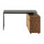 Bureau en coin en L avec rangement multiple, chêne