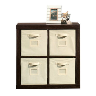 4 Brown Finish Storage With Fabric Bins, Versatile For Closets, Entryways And Home Offices, Construction, Quick Assembly, Fits Tight Spaces, Storing Shoes Other Goods Organizer Suitable Closet