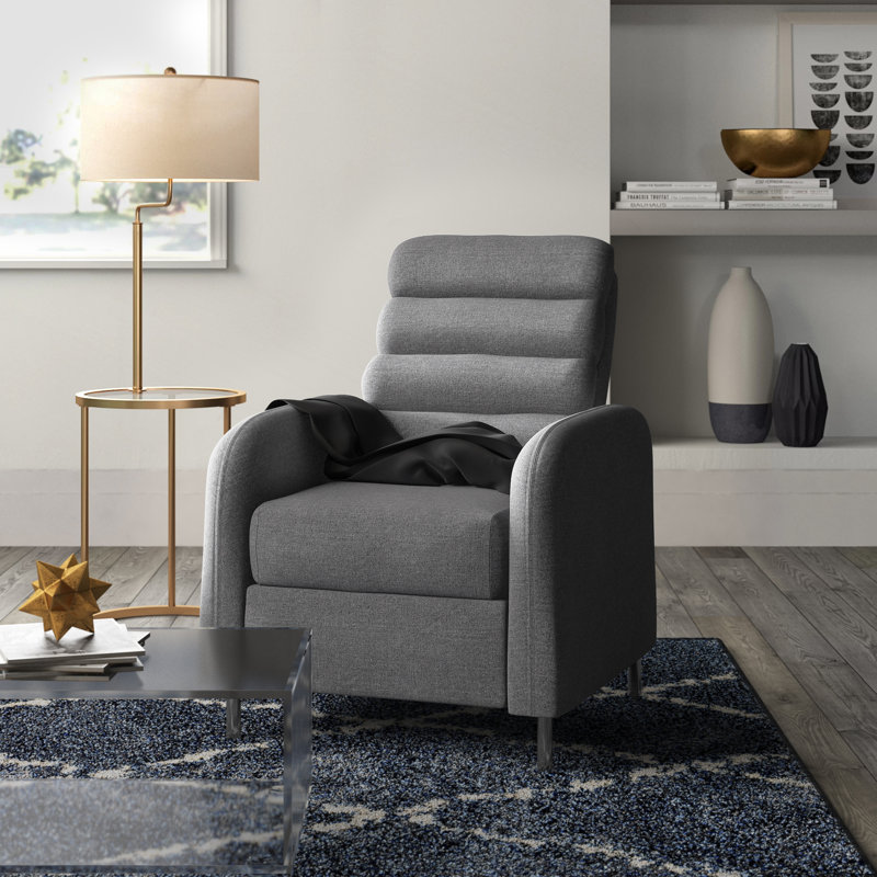 Fauteuil inclinable manuel 29,5 po Novello, Mélange de polyester gris cendré