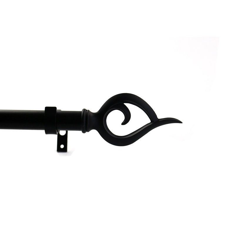 Tringle à rideaux simple Glenva, De 28 po à 48 po de largeur, Noir