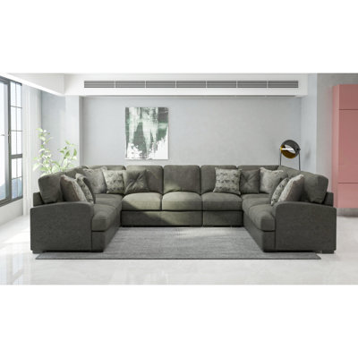 Eastep 155.2" Wide Microfiber Symmetrical Modular Corner Sectional