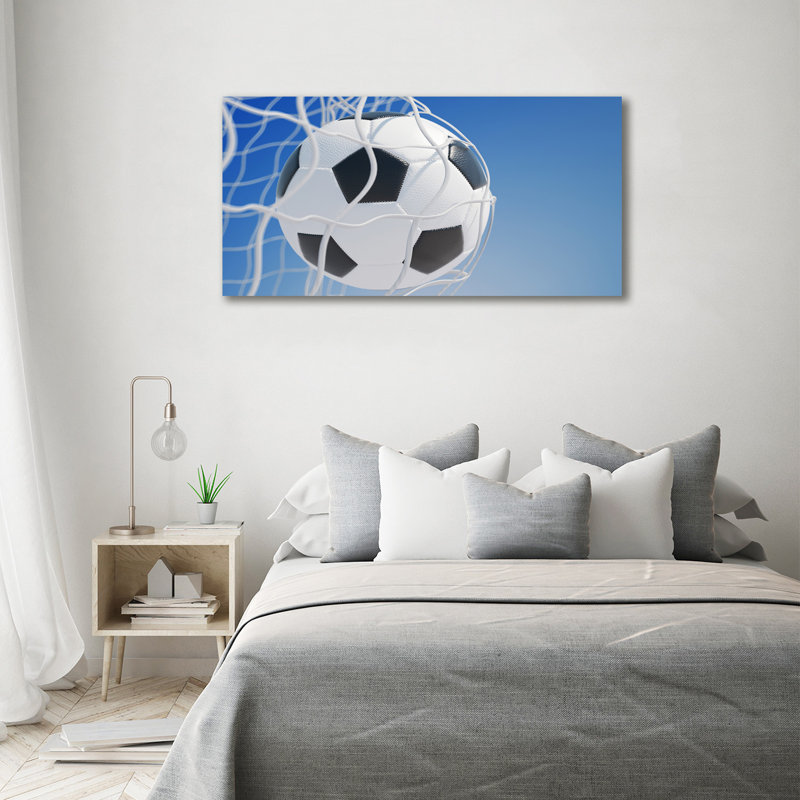 Ball In The Goal - Wrapped Canvas Print