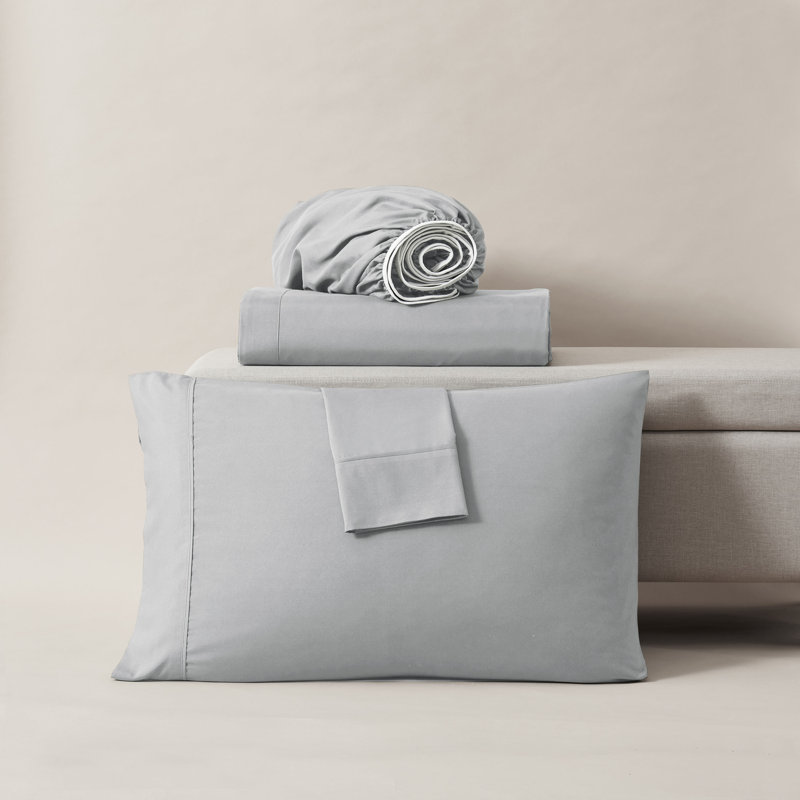 Luxury Collection Classic Smooth Thread Sheet Set, Queen, Misty Gray