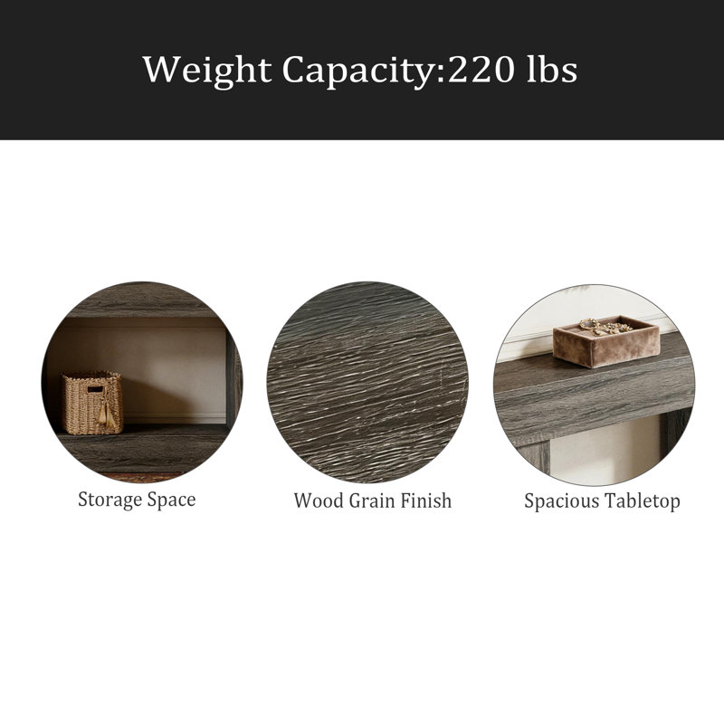 2-Tier Side Table,Entryway Table,Console Table, Dark Gray