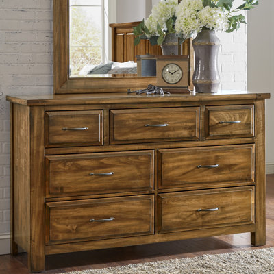 Nixa Solid Wood 62'' W 7 - Drawer Dresser