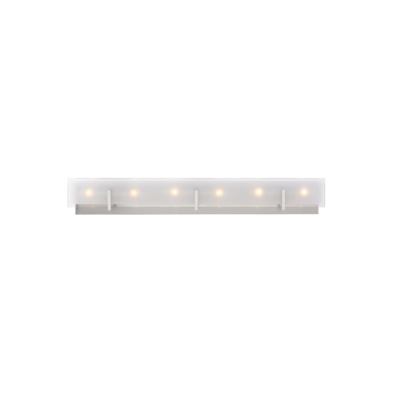 Syll six lumières murales / salle de bain de Visual Comfort Studio, Ampoule non incluse, Nickel brossé, 6 lumières