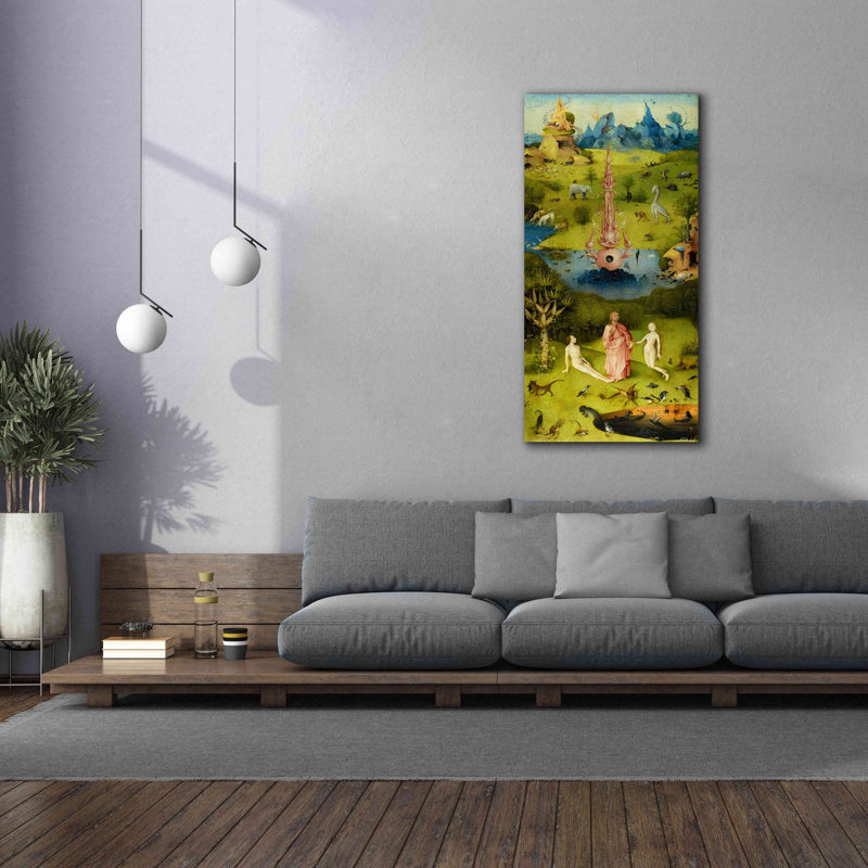 'The Garden of Earthly Delights - Left Panel' by Hieronymus Bosch, Canvas Wall Art, 60" H x 30" W x 1.5" D