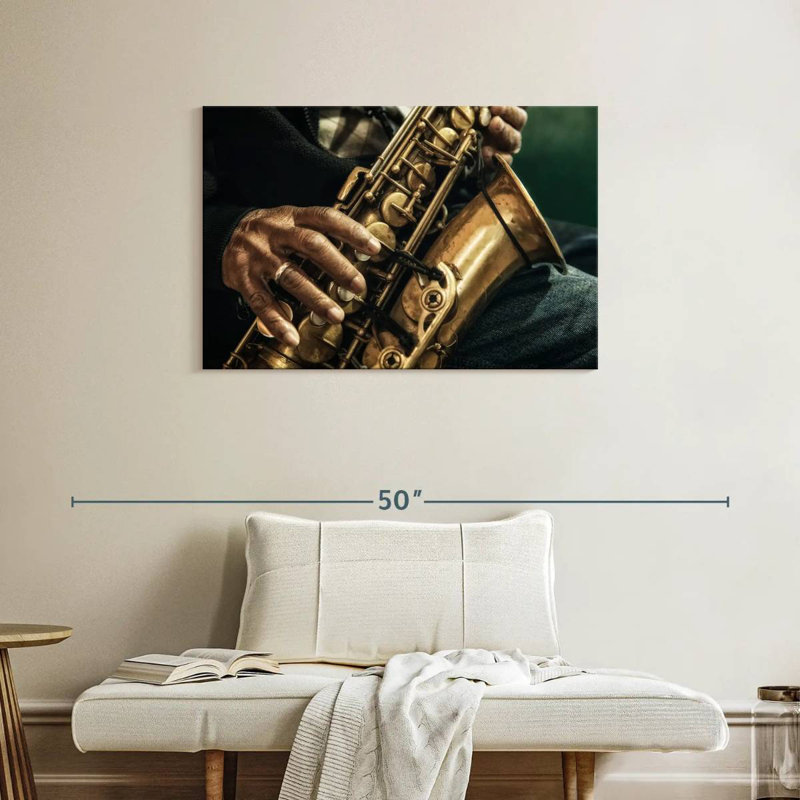 Abarca Old Saxophonist, 24" H x 36" W