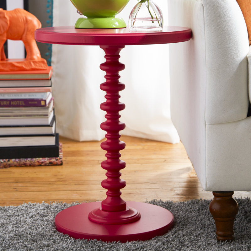 Table de bout à piédestal Fiama, Gomme balloune, H 22,25 po x l 17 po