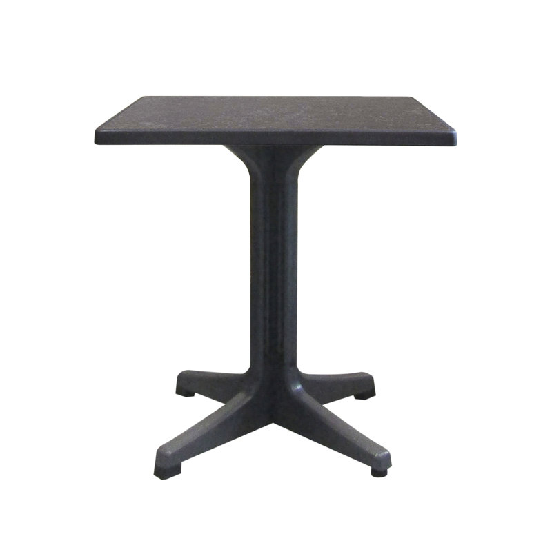 Grosfillex Omega Resin 32" Square Table, Dark Concrete, 32 x 32 x 29