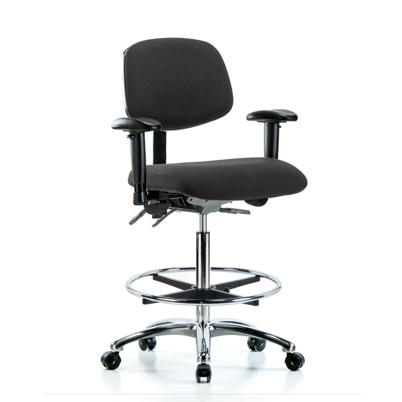 Mireya Drafting Chair, Black, Casters, Not Included
