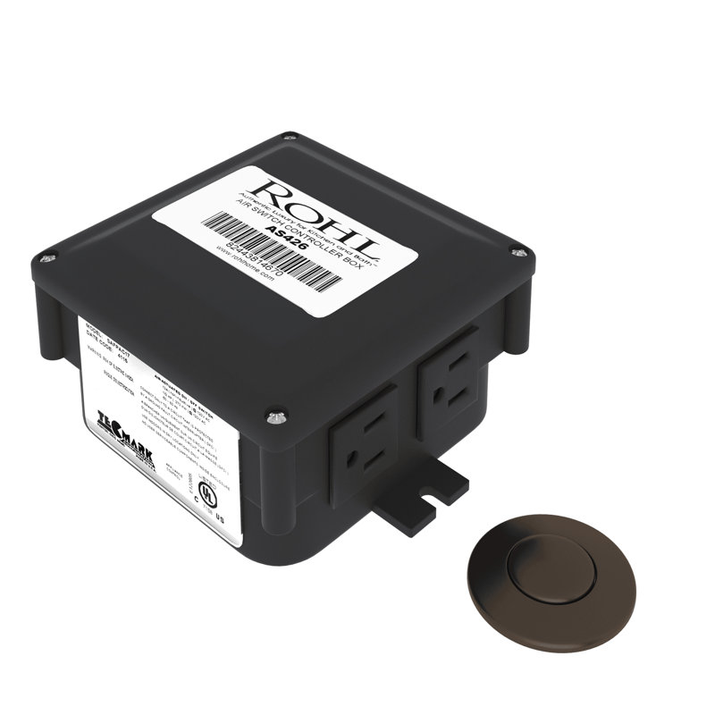 Waste Disposal Control Box with Air Switch, Tuscan Brass