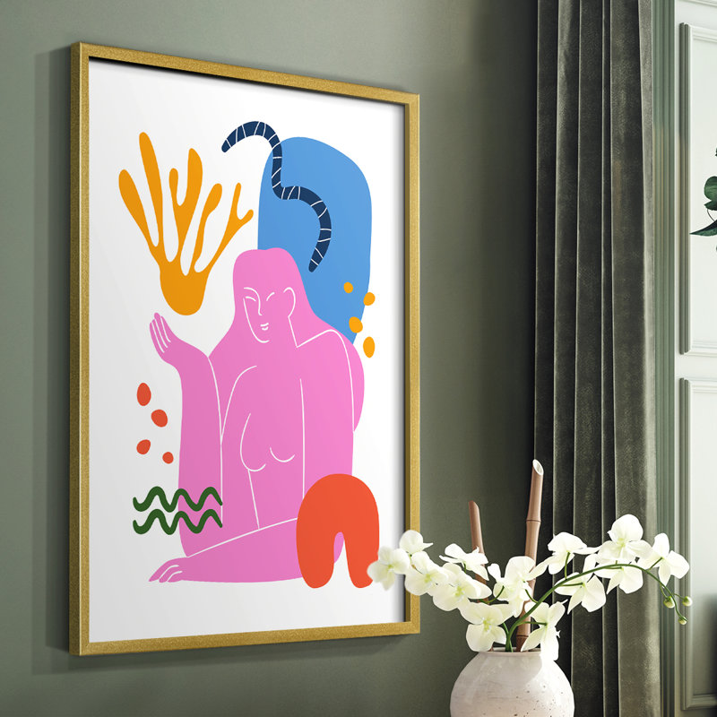 Matisse CDXXXIX Framed Print - Solid Wood, Gold Single Picture Framed, 20" H x 16" W