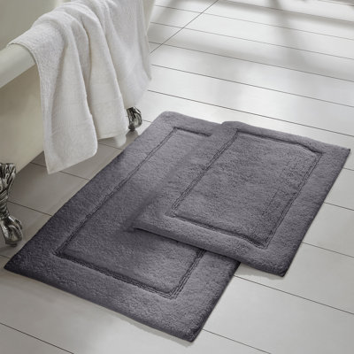 Modern Threads 2-Pack Solid Loop with Non-Slip Backing Bath Mat Sets