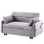 Lit escamotable gris confortable avec mousse haute réglable 55,1 po, ports, 2 coussins, teinte de rangement-1220282316