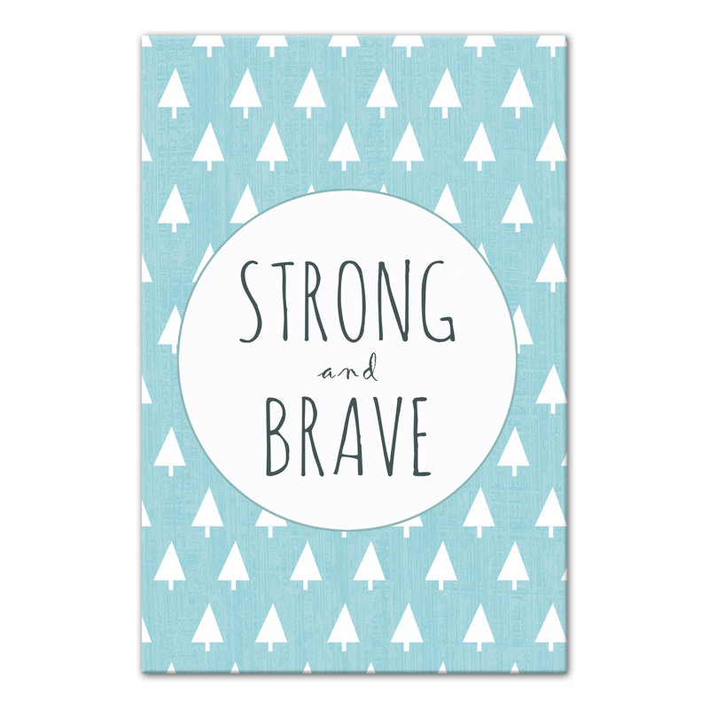 Art sur toile solide et courage Brannon, Bleu, H 24 po x l 16 po x P 1,25 po