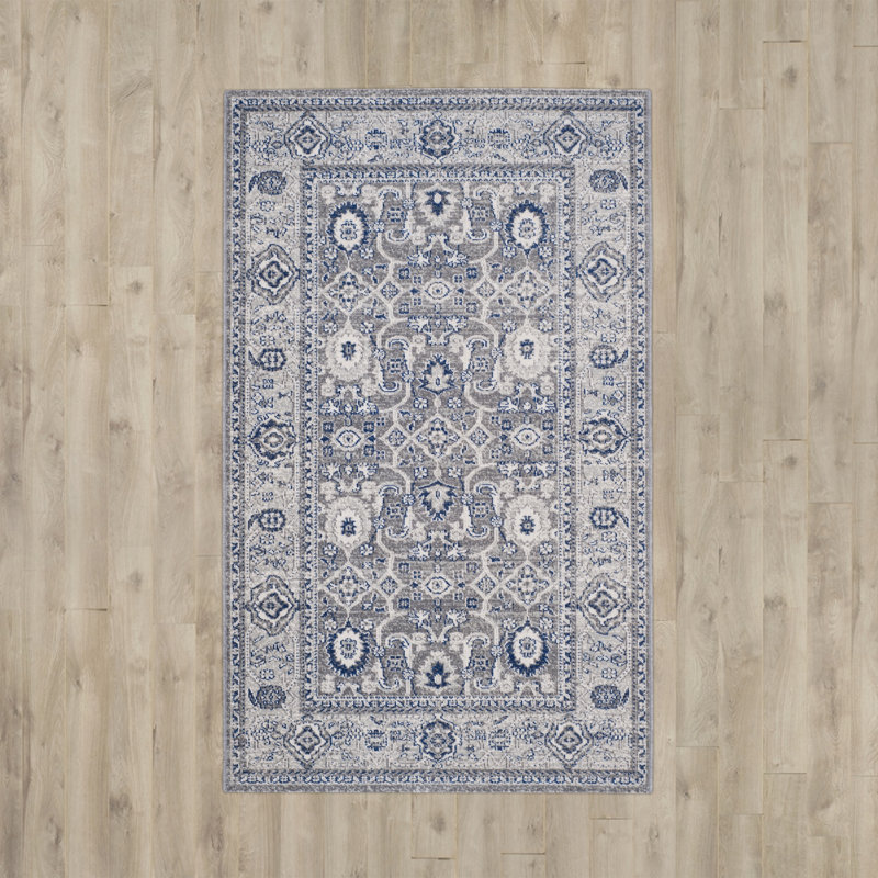 Tapis gris / argenté Guththorm, Rectangle 5 pi 1 po x 7 pi 6 po