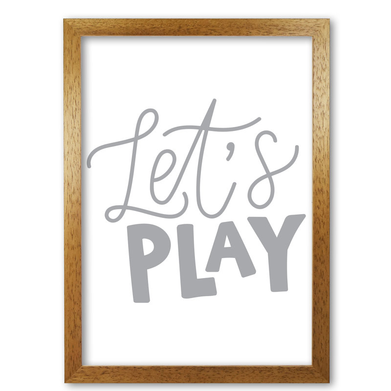 Let's Play - Print, 30 cm H x 21 cm W x 5 cm D, Honey Oak Frame