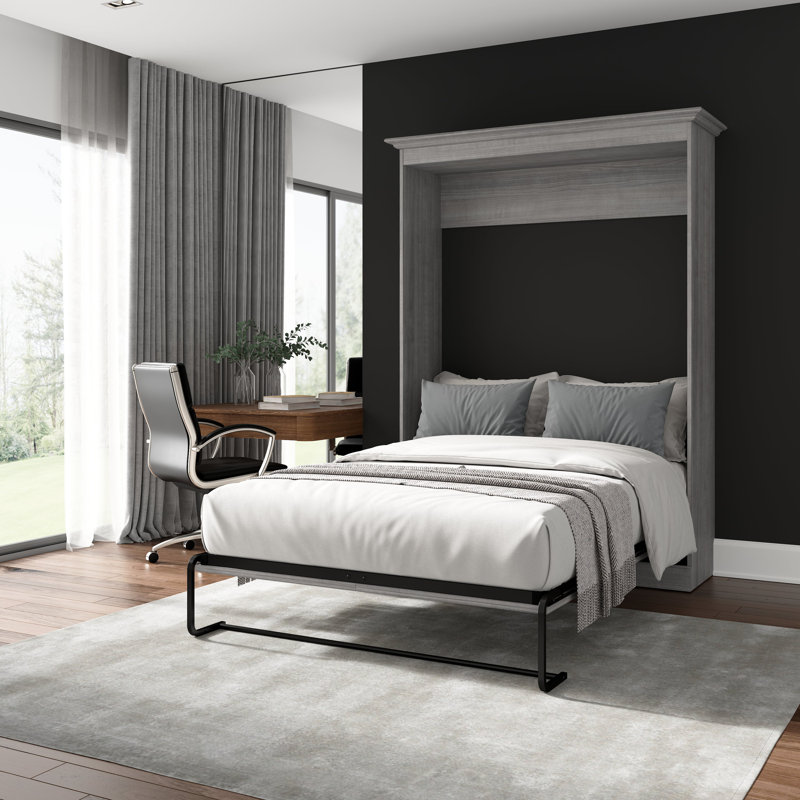 Lit escamotable Alvaretta, Double, Gris platine