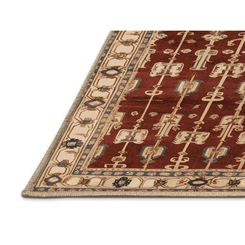 Tapis brun français lavable à la machine, Carré 4 pi