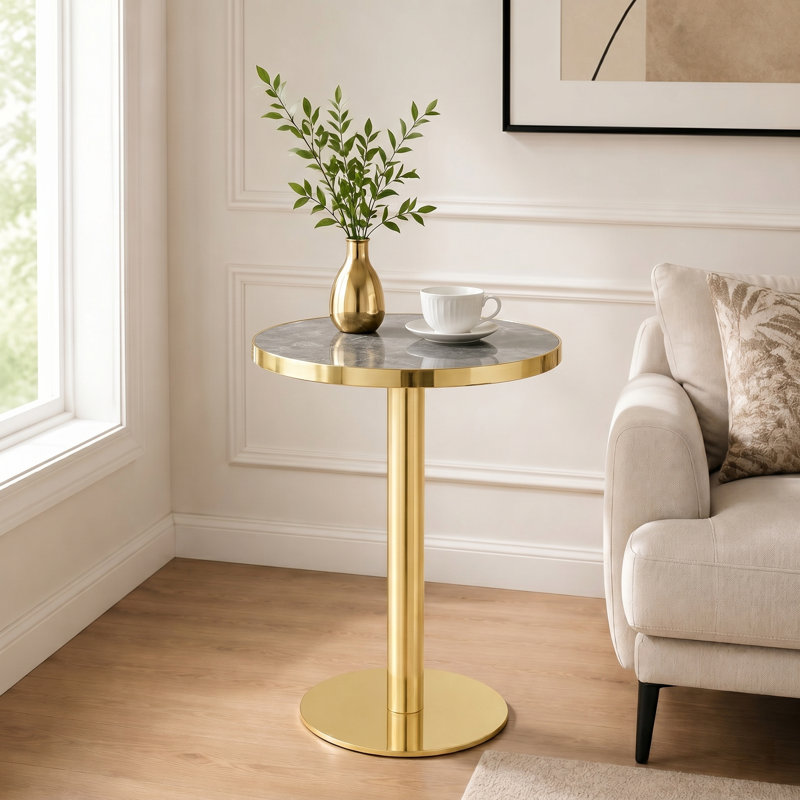 Petite table de salle à manger Modern, Gray/Gold