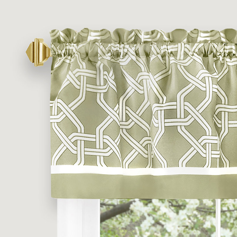 Brixwood Tailored Kitchen Curtain, 24" W x 58" L, Green