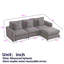 Canapé modulaire avec repose-pieds et trois coussins-391091977
