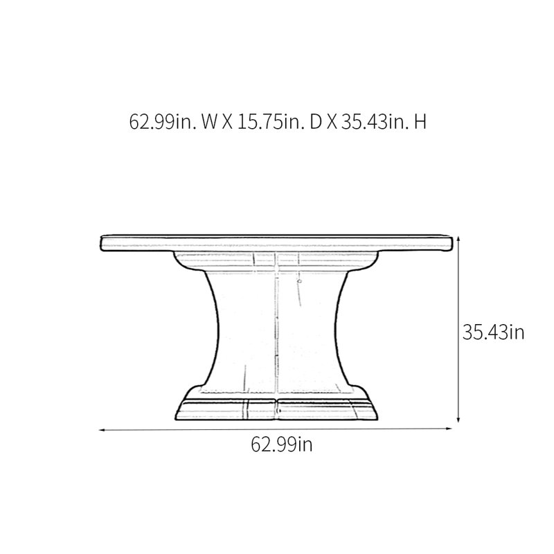 Console moderne minimaliste, H 35,43 po x l 62,99 po x P 15,75 po, Noir