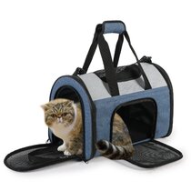 OKMEE Cat Travel Carrier Airline Approved, Soft Slide Pet Carrier