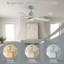 Ventilateur de plafond de 52 pouces avec lumière, télécommande silencieuse à 6 vitesses, DEL à intensité variable, pour le salon, la chambre à coucher et autres intérieurs-516206497-516206496