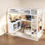 Lit mezzanine en métal peu encombrant avec rangement, style moderne pour la maison