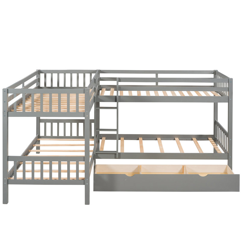 L-Shaped Bunk Bed With Drawers