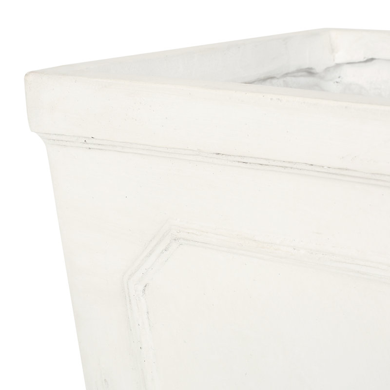 Pot à fleurs - Oxyde de magnésium blanc antique pour la décoration extérieure. 16,02 po Profondeur, largeur, hauteur de 30,6 po. 26,05 lb pour plus d'espace grâce à l'oxyde. 16 po 30,5 po de hauteur,