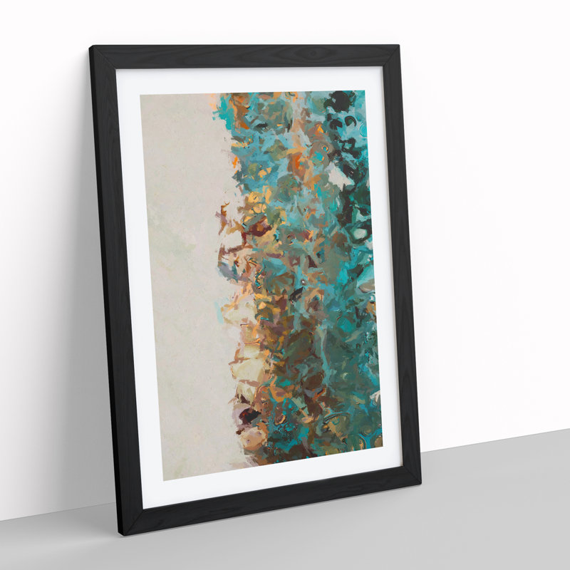 Una Abstract - Single Picture Frame Painting, Black Framed, 64cm H x 46cm W x 2cm D